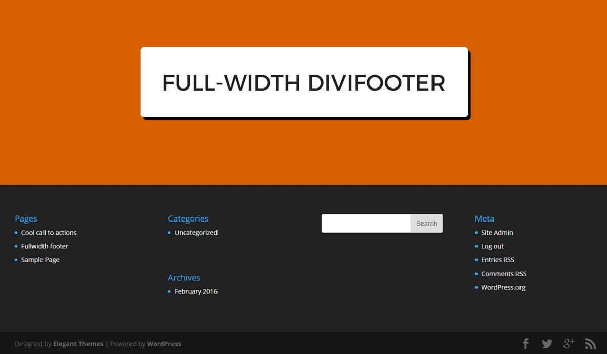 full-width Divi footer