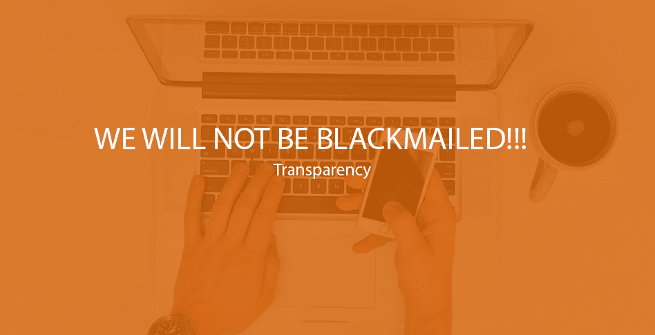We will not be blackmailed
